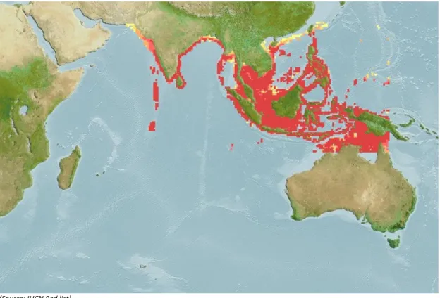 Figure 3: Distribution of the mud spiny lobster Panulirus polyphagus  