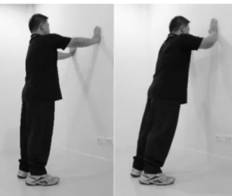 Figure 12 Wall push-up exercise   (Exercise to improve upper lower strength) 