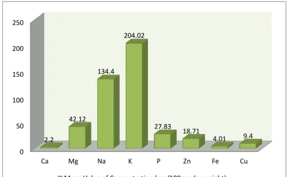 Figure 4.1 Mineral Compositions of Pumpkin Seed 