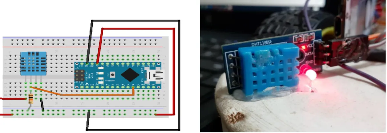 Figure 2.3: Connecting the DHT11 