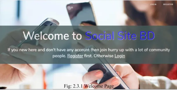Fig: 2.3.1 Welcome Page 