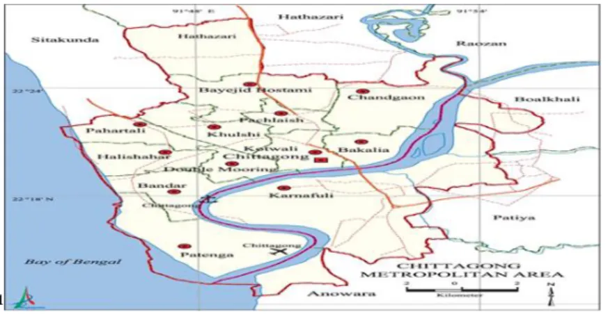 Figure 3: Map of Chattogram Metropolitan showing study area  3.2. Study period 