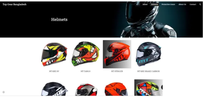 Fig 3.6.2 Helmets page
