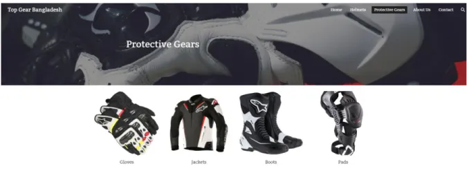 Figure 3.6.3 shows the Protective gears page.