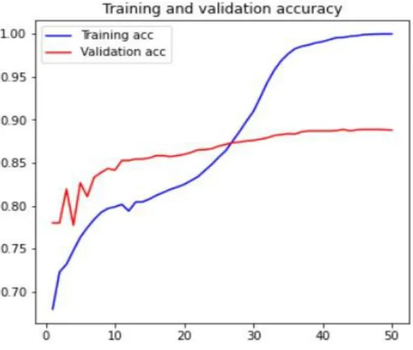 Figure 4.2.1 Training and validation accuracy. 