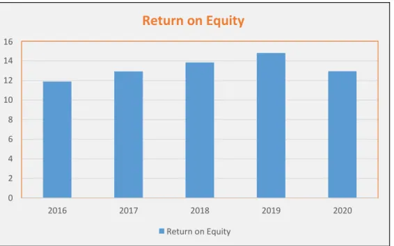 Fig: Return on Equity (ROE)  Interpretation: 