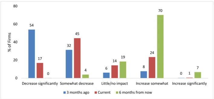 We also asked firms if they consider their current sales to be above or below normal. 7  Figure 18 