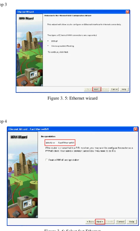 Figure 3. 5: Ethernet wizard 