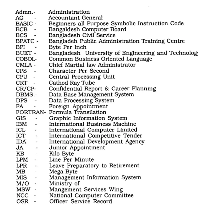 Graphic  Information  System  International Business Machine  International  Computer  Limited  International  Competitive  Tender  International  Development  Agency  Junior  Appointment 
