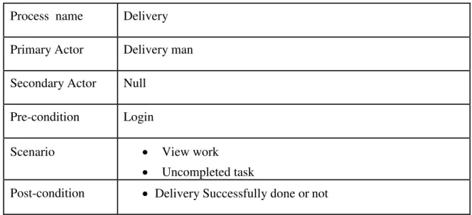 Table 3.8:  Description of Delivery 