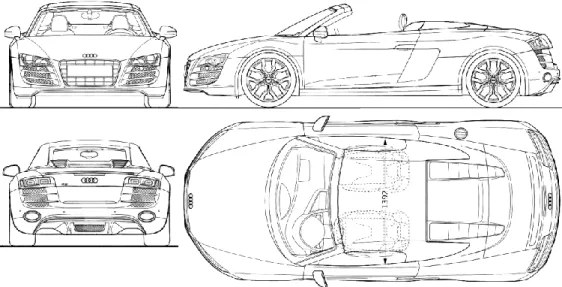 Figure 3.1: Reference images setup for Car modeling in Maya 