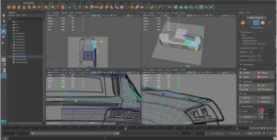 Figure 3.5: Ar Car Modeling: 03: Separating the car part into few parts 