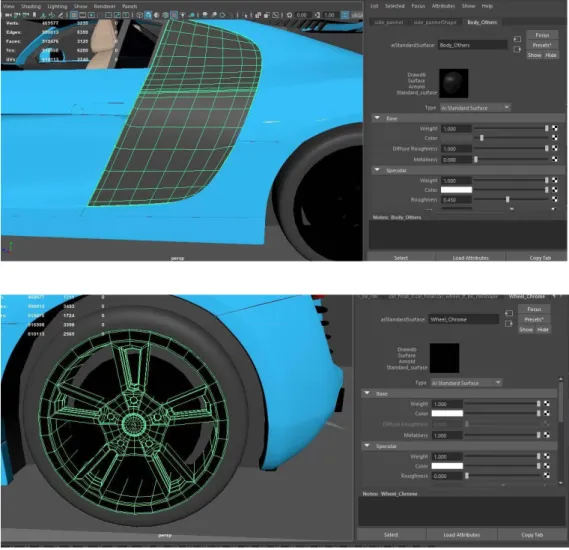Figure 3.13: Applying Materials in car model 03 