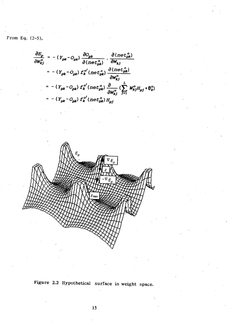Figure 2.2 Hypothetical surface in weight space.