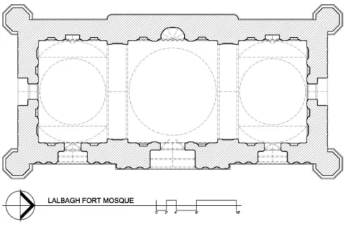 Figure 3.4: Base structure Lalbagh Fort Mosque 