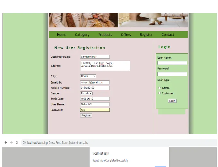 Figure 38: The user has successfully registered. 