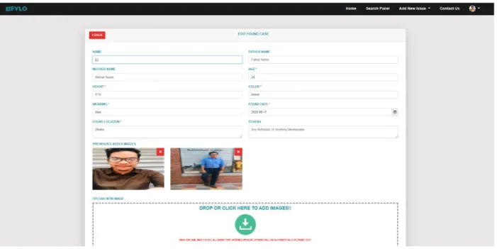 Figure 4.3.9: found person profile 