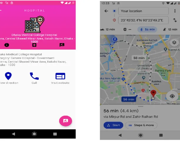 Figure 4.4 show the location and direction service for our application. It is the most important part  of our application