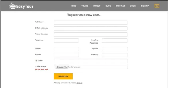 Figure 4.4 - Screenshot of Login page of the website. 