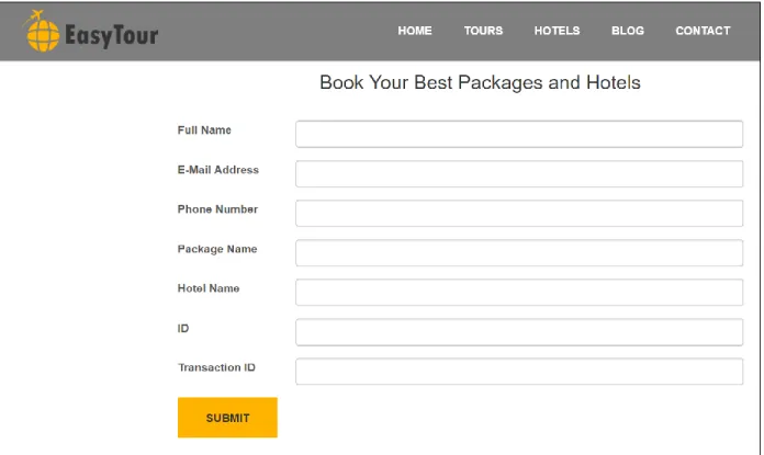 Figure 4.9 - Screenshot of Booking package and hotel of EasyTour. 