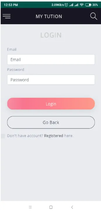 Figure 4.2.1: Initial Sign In page of the application. 