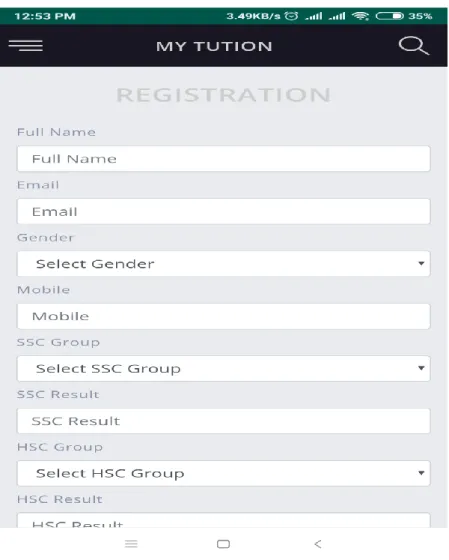 Figure 5.1.1: Implemented Registration Page. 