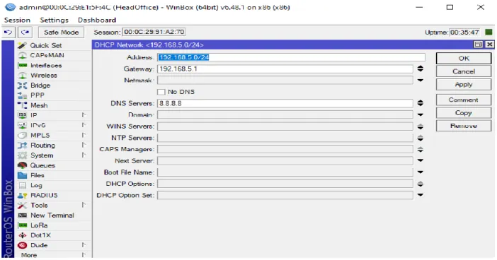 Figure 4.8.1: DHCP configuration 