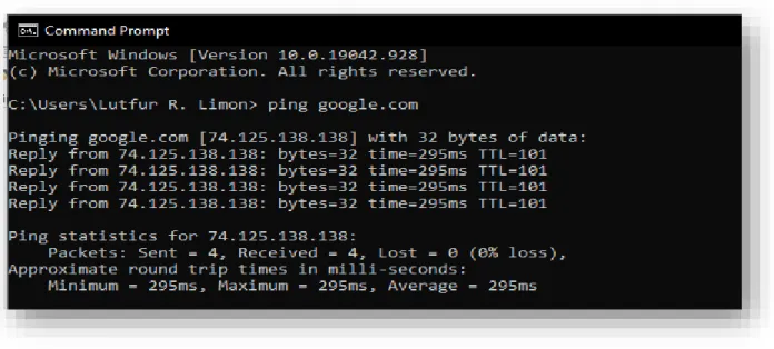Figure 4.8.3: Connectivity Check 