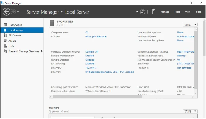 Figure 4.15.2: Promoted server as a Domain Controller 
