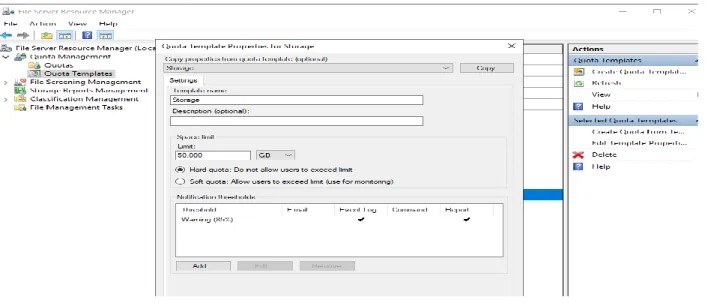 Figure 4.18.1: Creating Quota Template 