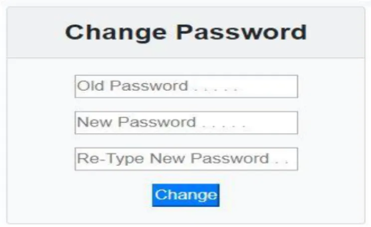 Figure 4.3.2: Admin Password Change page 