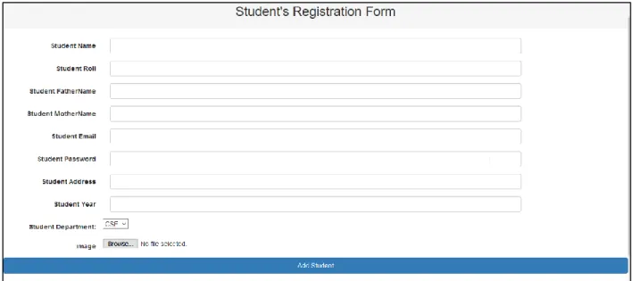 Figure 4.3: Screenshot of the student registration page of website 