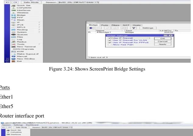 Figure 3.24: Shows ScreenPrint Bridge Settings 