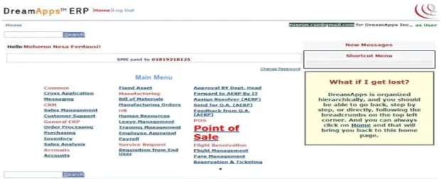 Figure 5.1: ERP system Home Page 