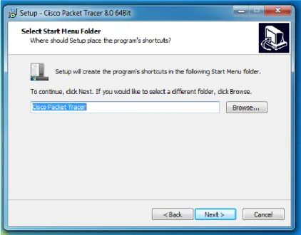 Fig. 3.4: Select Start Menu Folder 