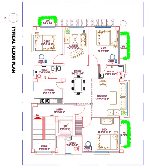 Figure 2: This is 1 st  reference AutoCAD building layout 