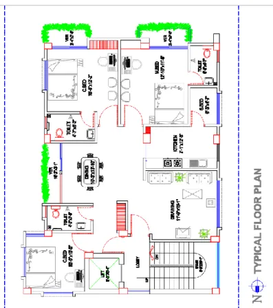 Figure 3: This is 2 nd  reference AutoCAD building layout 