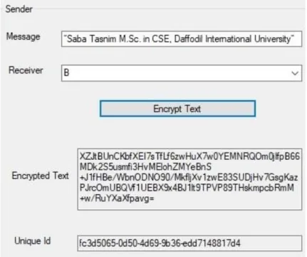 Figure 3.6: Sender Send Message to the Receiver 