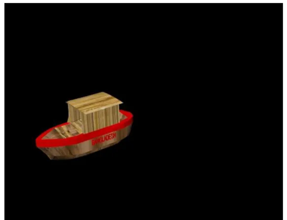 Figure 3.6: After rendering the boat  