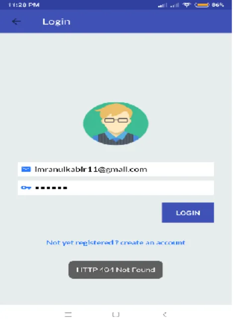 Figure 4.1.4 Login Panel  Sign Up/Register Panel 