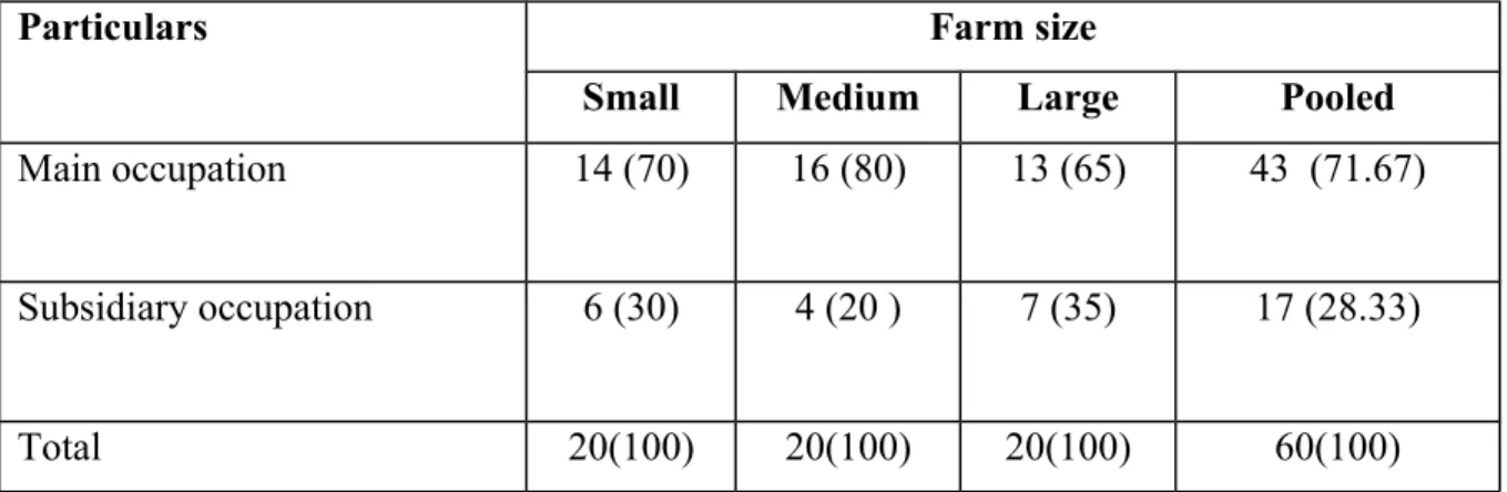 Table 4.3 Occupational distribution of sampled broiler entrepreneurs
