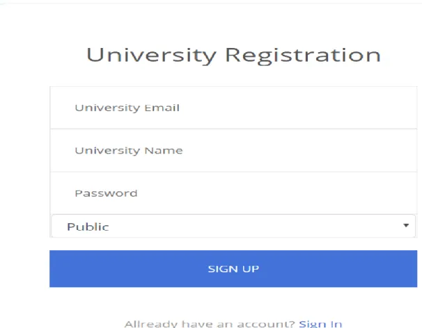 Figure 4.2 University Registration from 
