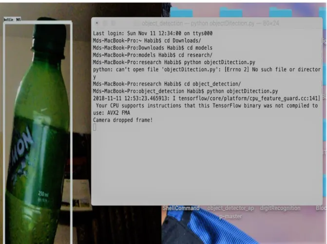 Figure 4.2.2: Here it will find the details of bottles, including how many percentages it  can detect