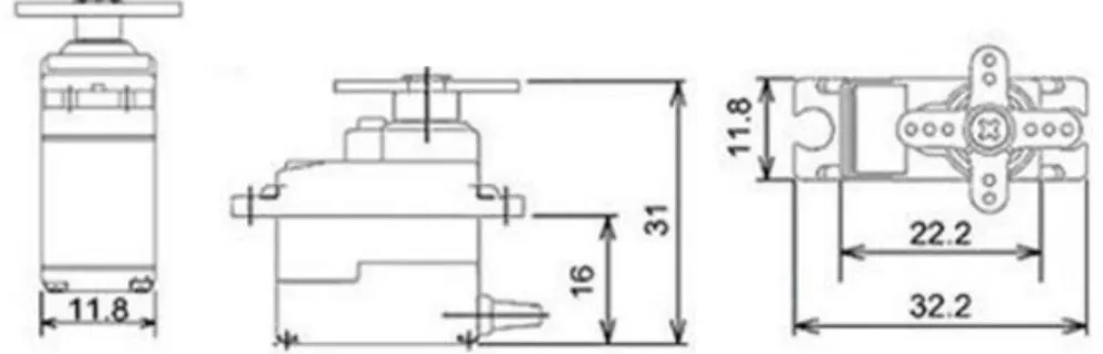 Figure 2.4 : SG-90 dimension 