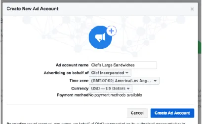 Figure 3.4: Ad Account Creation 