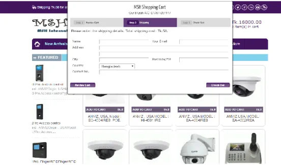 Figure 3.9.1: Front End-2 (Shopping cart-Customer Details) 