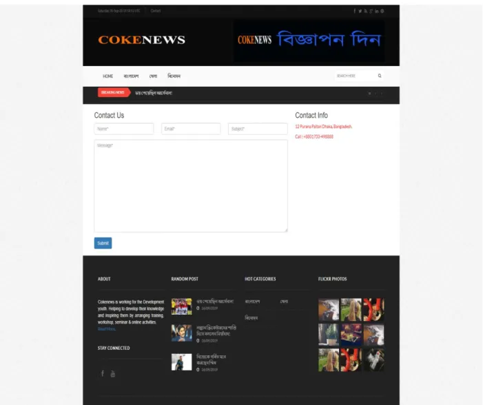 Figure 3.6: Home page of online news paper 