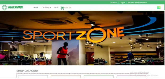 Figure 4.2: Screenshot of Shop Category 