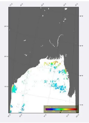 Figure 4.2: The Chlorophyll- a Concentration analyzed image on SeaDAS Software   