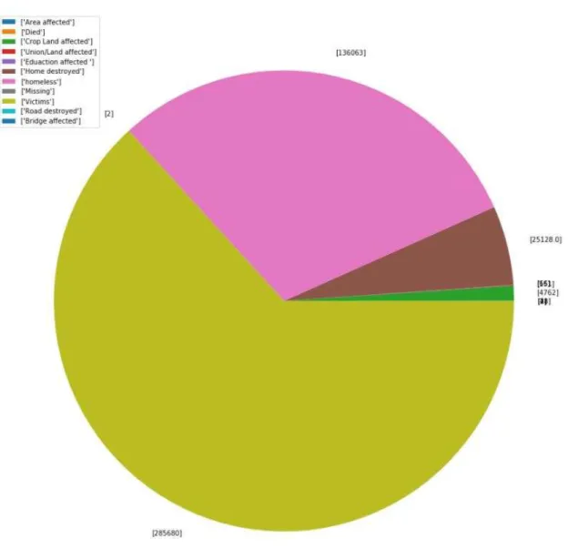 Figure 4.6: Pie chart of disaster affecting information of specific disaster. 